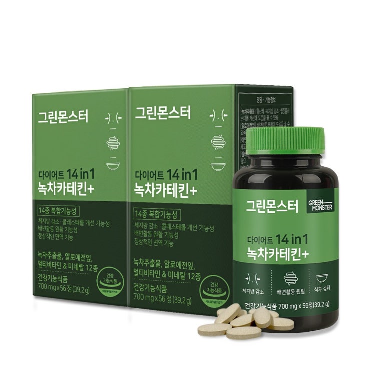 가성비 좋은 그린몬스터 다이어트 14 in 1 녹차카테킨+, 56정, 2개 추천합니다 가성비 좋은 그린몬스터 다이어트 14 in 1 녹차카테킨+, 56정, 2개 추천합니다