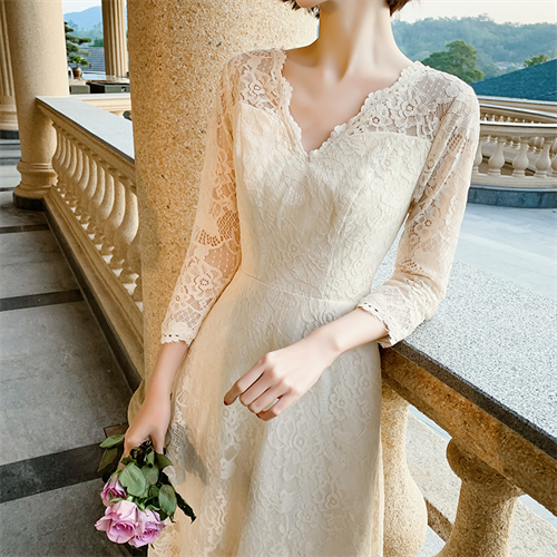 인기 많은 셀프 웨딩드레스 결혼식원피스 가벼운 웨딩 드레스 새 신부 여름 요정 매일 여행 촬영 센 슈 추천해요