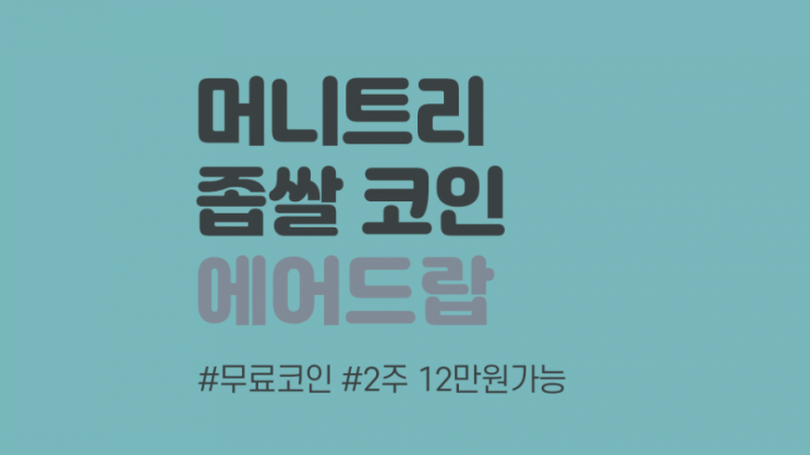 머니트리 좁쌀 XTL 에어드랍 (추천 SQTB6981)