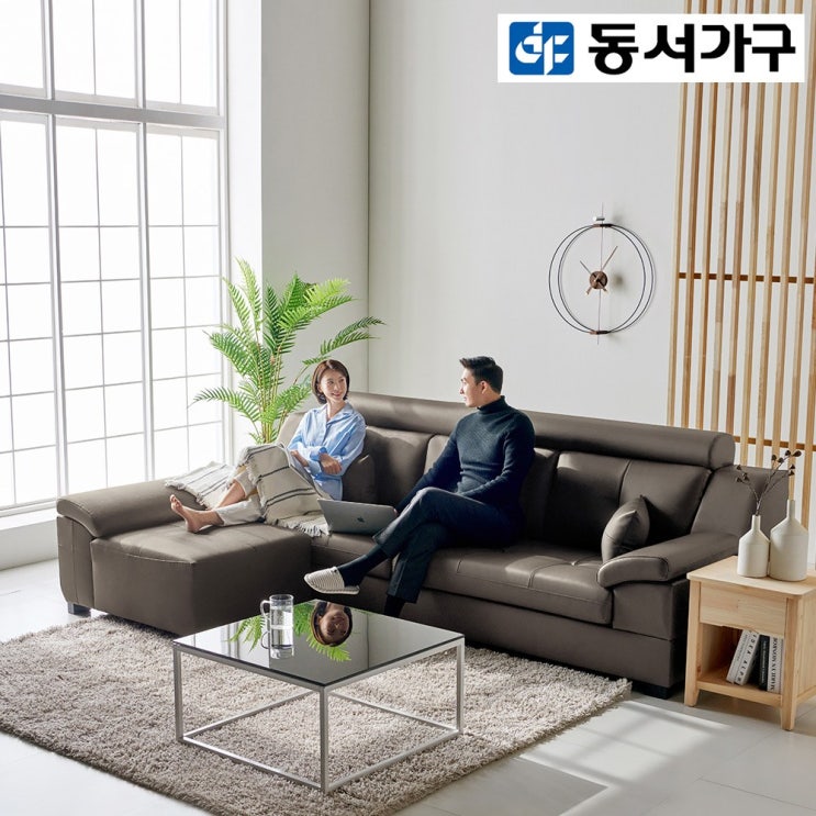 구매평 좋은 동서가구 프라임 3.5인용 천연가죽 소파＋스툴 세트 DF636747, 카키그레이 추천합니다