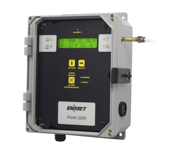  [ENMET / ProAir 2200]  압축공기 내 오일 검출 모니터링, Oil-In-Air, Oil-In-Gas, dew point, 압축공기오일측정, 압축공기수분측정