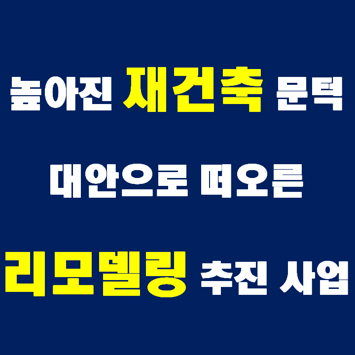  주목받는 리모델링 추진 사업!!(재건축 대안으로 떠오르는 리모델링)