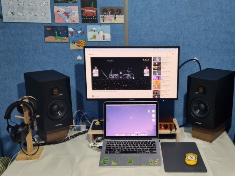 모니터 스피커 스탠드 대용품 찾았다(아담t5v, 다이소)