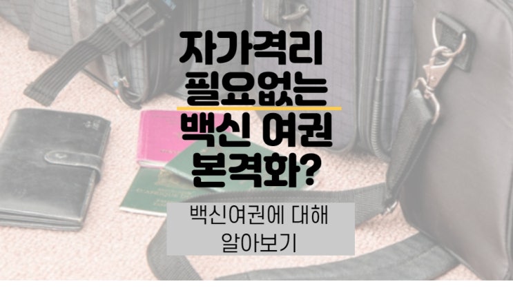  자가격리 없는 한국 백신여권 발표 자세히 알아보기