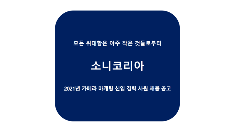 소니 코리아 2021년 카메라 마케팅 신입 경력 사원 채용 공고 자기소개서항목