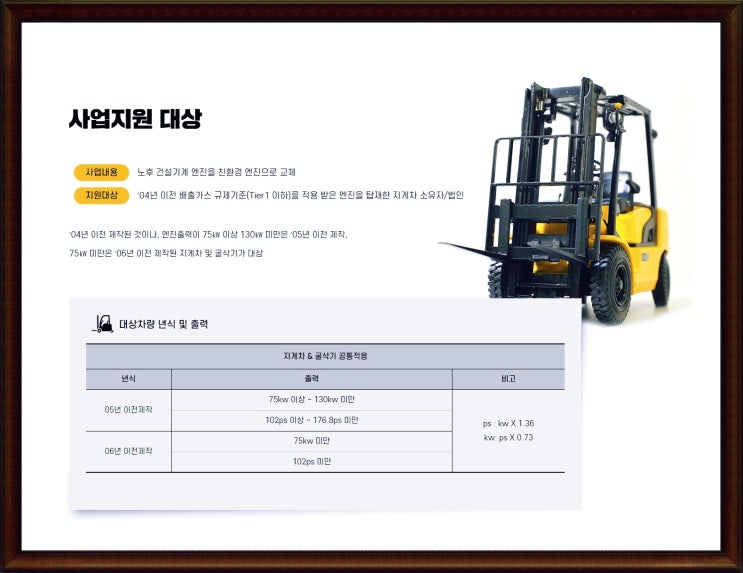  [건설기계] 노후 지게차, 굴삭기 엔진 정부 지원금 100%로 친환경 엔진으로 무상 교체 받기