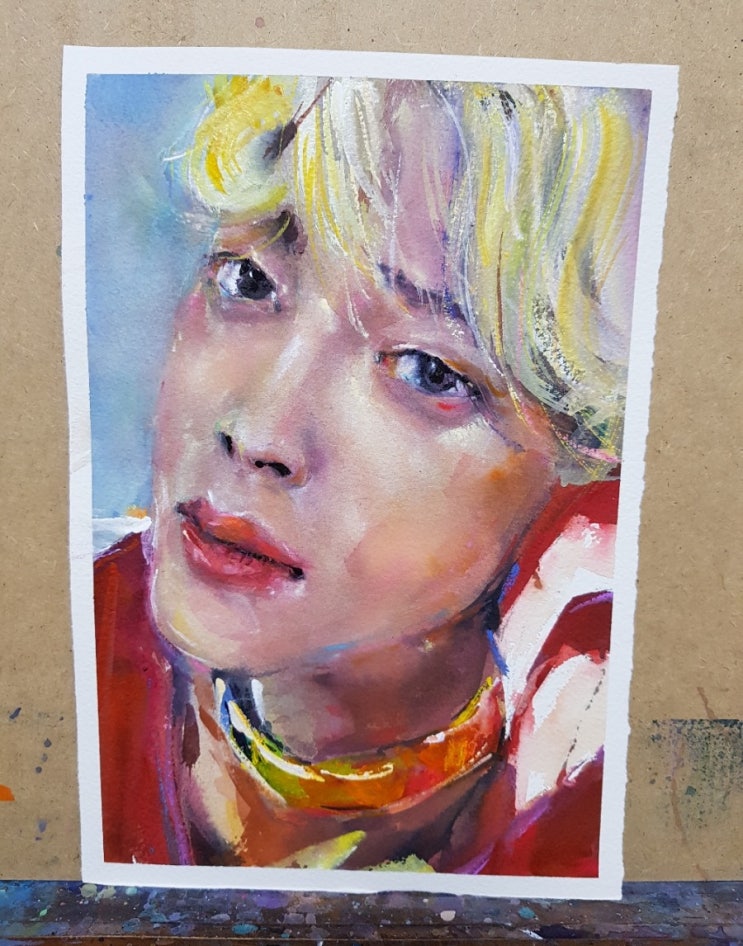  방탄소년단 지민, 수채화로 그려보기