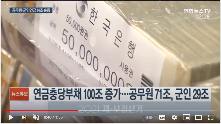 국가부채 절반이 공무원·군인 연금충당액…"개혁 필요" [연합뉴스TV]