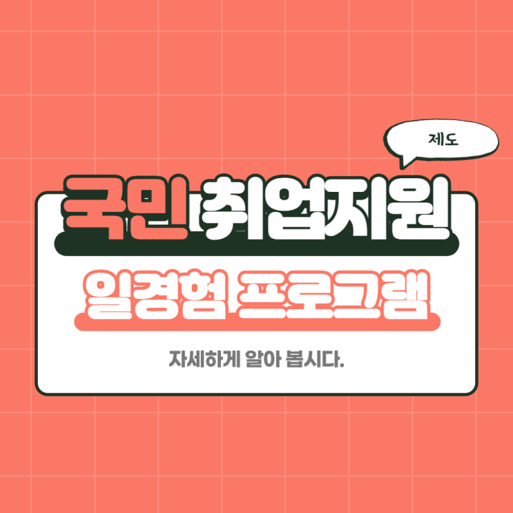  국민취업지원제도 청년 일경험 지원 사업 프로그램이 뭔가요?