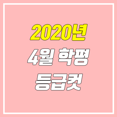 2020 4월 모의고사 등급컷 (고3)