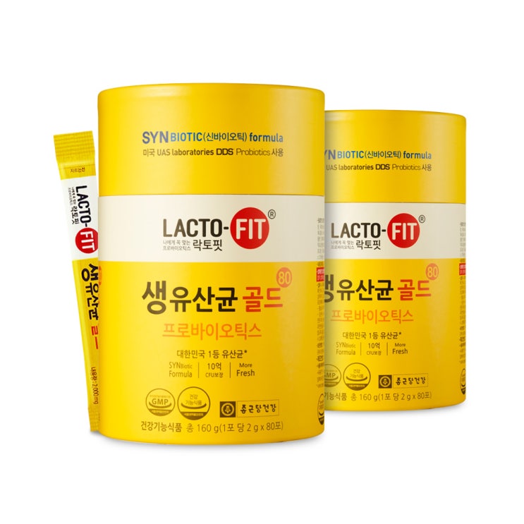 의외로 인기있는 종근당건강 락토핏 생유산균 골드80, 160g, 2개 좋아요 의외로 인기있는 종근당건강 락토핏 생유산균 골드80, 160g, 2개 좋아요