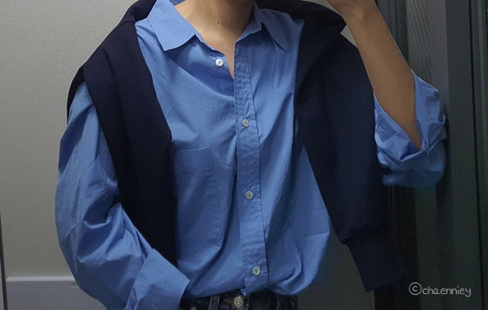  톰보이, 블루 오버핏 셔츠 후기