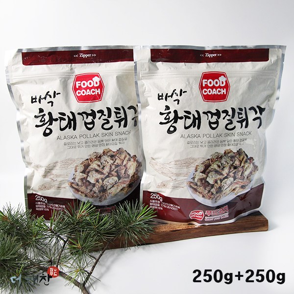 리뷰가 좋은 가공안주류 [더해찬] 푸드코치 황태껍질튀각250g+250g (2봉) 좋아요