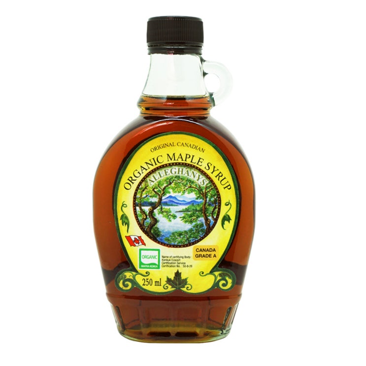 의외로 인기있는 오리지널캐나디언 알레가니 유기농 메이플시럽, 250ml, 1개 ··· 의외로 인기있는 오리지널캐나디언 알레가니 유기농 메이플시럽, 250ml, 1개 ···