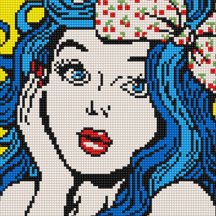 인기 많은 아트조이 DIY 보석십자수 캔버스형 25 x 25 cm, 파란 머리의 소녀, 1세트 ··· 인기 많은 아트조이 DIY 보석십자수 캔버스형 25 x 25 cm, 파란 머리의 소녀, 1세트 ···