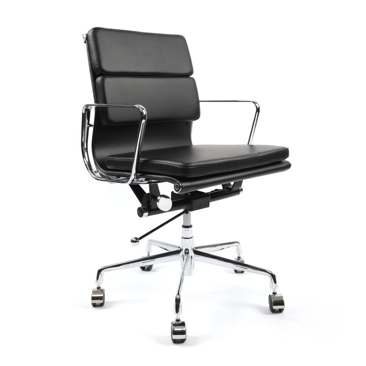 최근 많이 팔린 휘게체어 임스체어 명품 가죽 오피스 디자이너 디자인 의자 사무용 의자 eames chair 허먼밀러 스타일, 천연소가죽 - 블랙 추천합니다