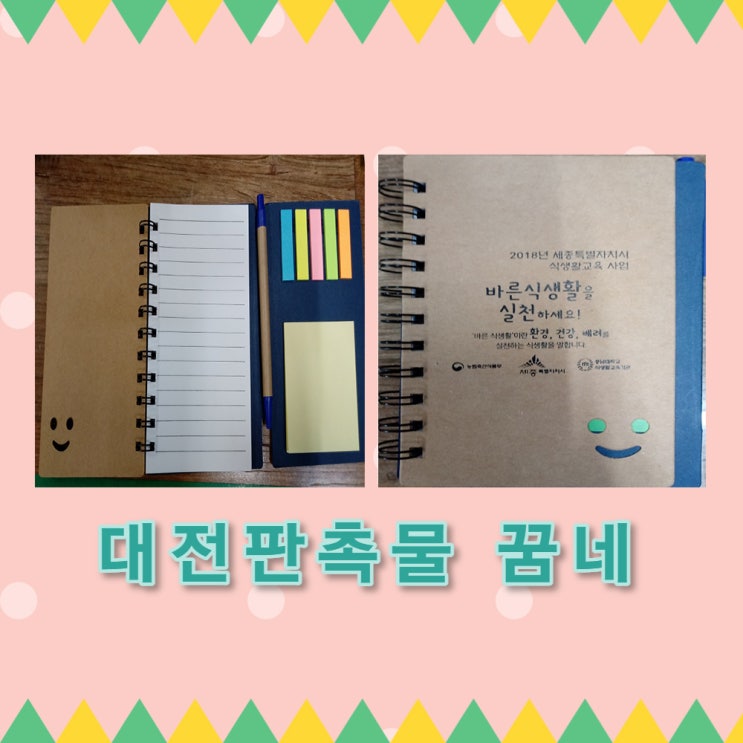  포스트잇 수첩세트 인쇄후 충남대식생활교육관 납품