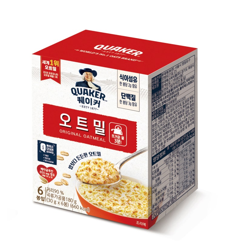 리뷰가 좋은 퀘이커 오트밀 오리지널, 180g, 1개 ··· 리뷰가 좋은 퀘이커 오트밀 오리지널, 180g, 1개 ···