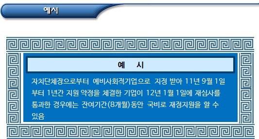 사회적기업 일자리창출사업 지원기간