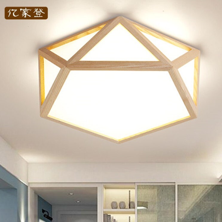 구매평 좋은 일본 섬세 한 다각형 단단한 나무 프레임 LED 천장 조명 LUMINARIAS 파라 SALA, [1] [4r]^+53600 좋아요