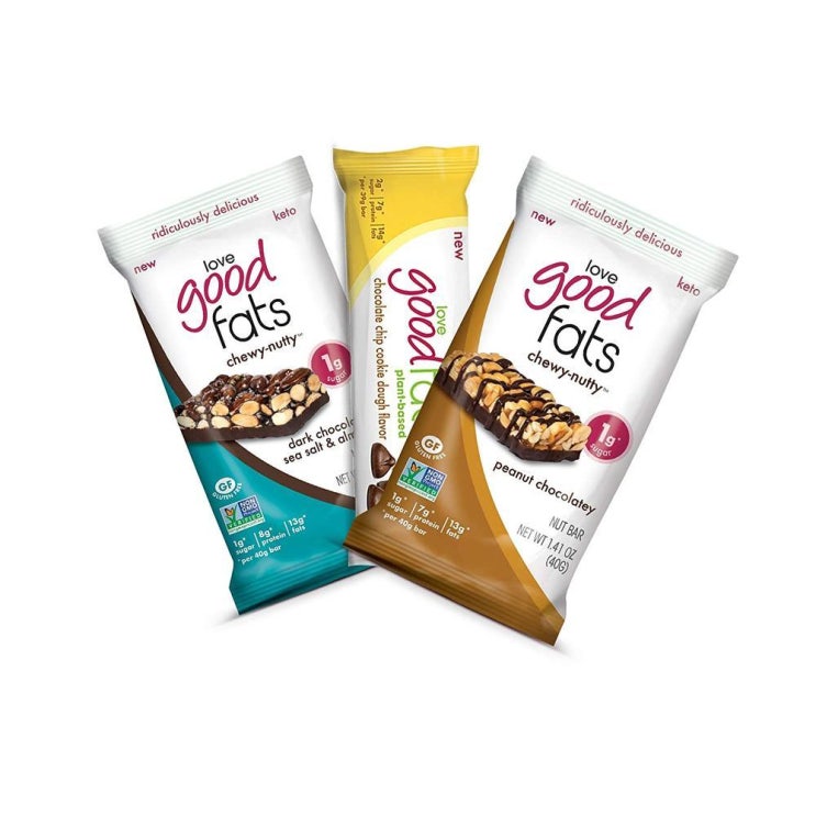 선호도 높은 [수입 영양바] Love Good Fats Bars – Plant - Based Variety Pack – Keto-Friendly Protein Bars with N