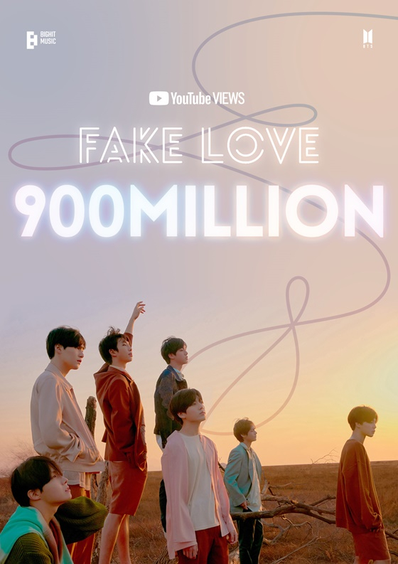 방탄소년단 'FAKE LOVE' 뮤직비디오, 통산 4번째 9억뷰 돌파 기록 수립!