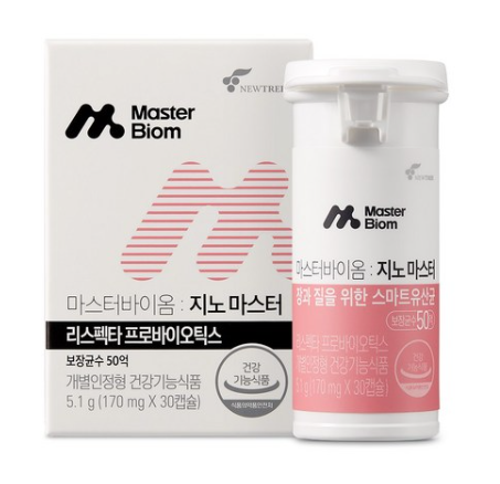마스터바이옴 지노마스터 질건강유산균 여성에게 필수에요![170mg*30캡슐]