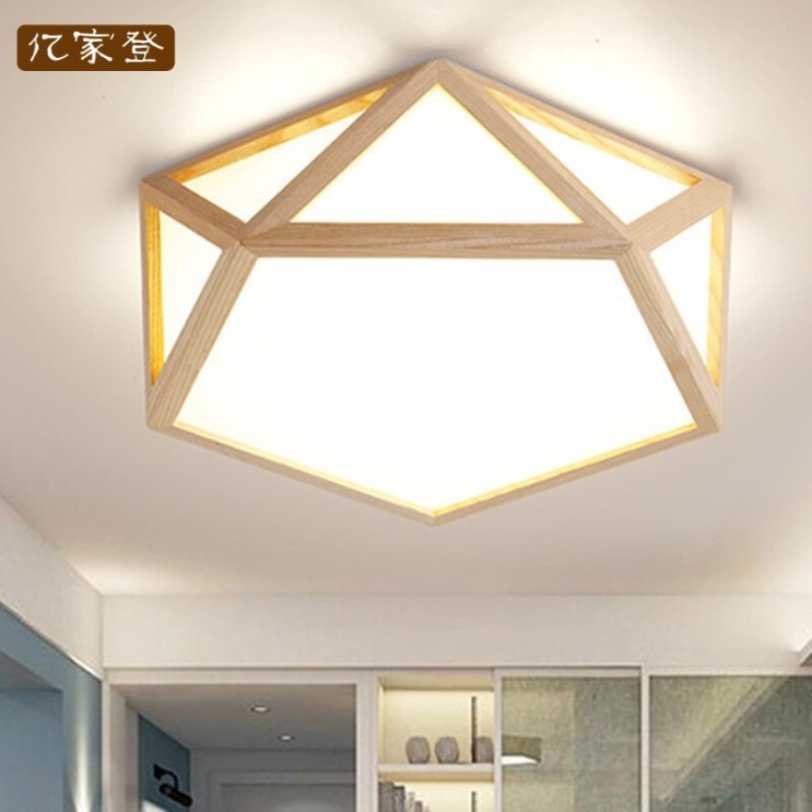 잘팔리는 일본 섬세 한 다각형 단단한 나무 프레임 LED 천장 조명 LUMINARIAS 파라 SALA, [1] [4r]^+53600 추천해요