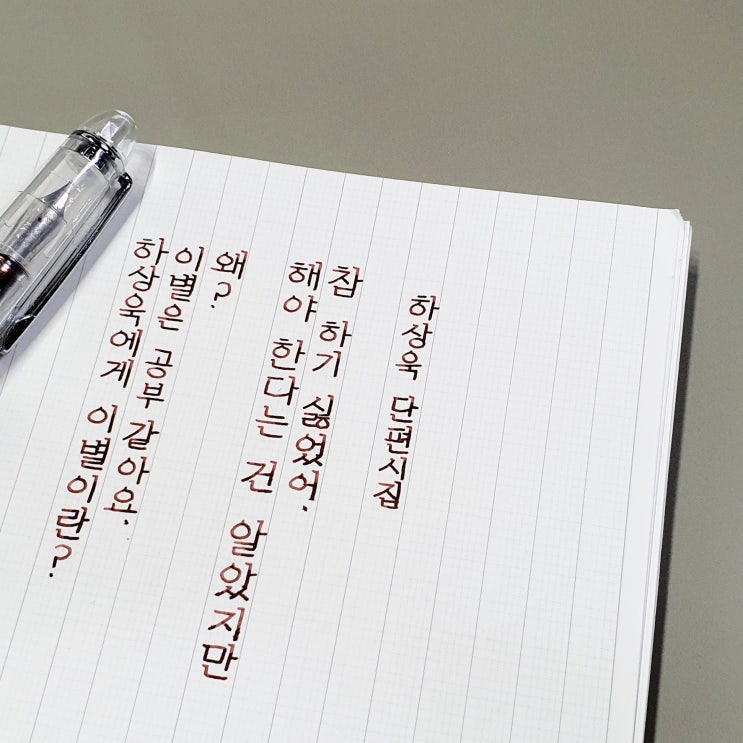  하상욱이 말했다. 참 하기 싫었어.