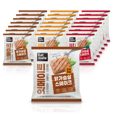 [랭킹닭컴] 잇메이트 닭가슴살 스테이크 혼합구성 [100g*22팩]