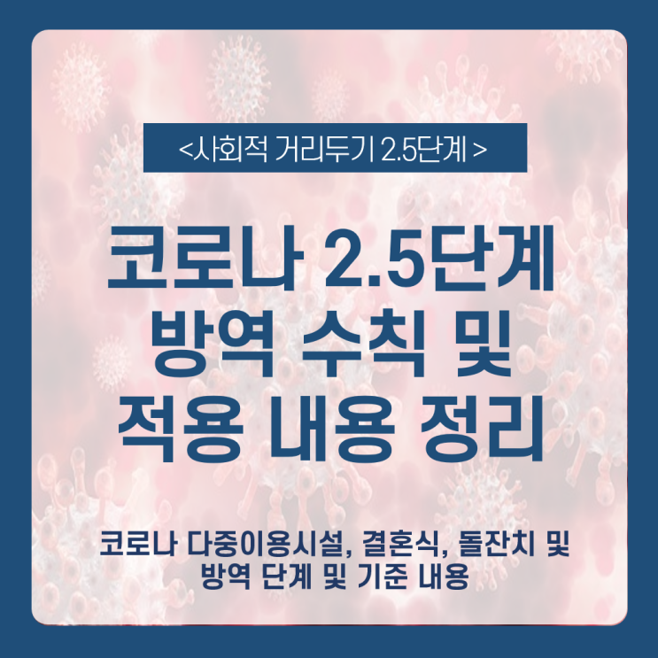  " 코로나 2.5단계 총정리 "_ 코로나 2.5단계(2단계) 기준 및 방역 조치 (코로나 2.5단계 다중이용시설, 결혼식, 돌잔치)
