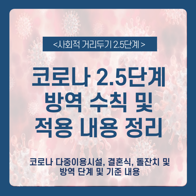 " 코로나 2.5단계 총정리 "_ 코로나 2.5단계(2단계) 기준 및 방역 조치 (코로나 2.5단계 다중이용시설, 결혼식, 돌잔치)