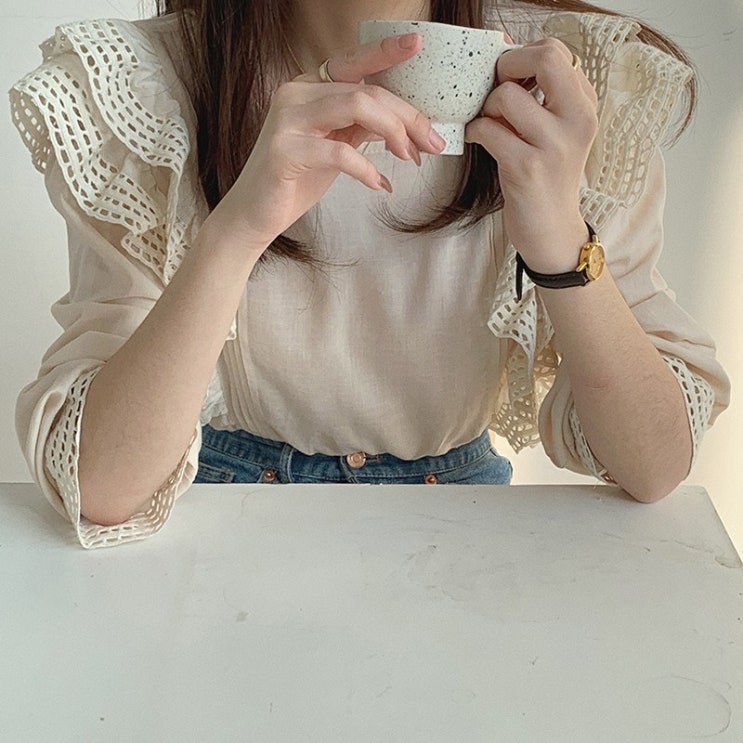 최근 많이 팔린 돌체비타샵 펀칭 레이스 프릴 핀탁 블라우스 좋아요 최근 많이 팔린 돌체비타샵 펀칭 레이스 프릴 핀탁 블라우스 좋아요