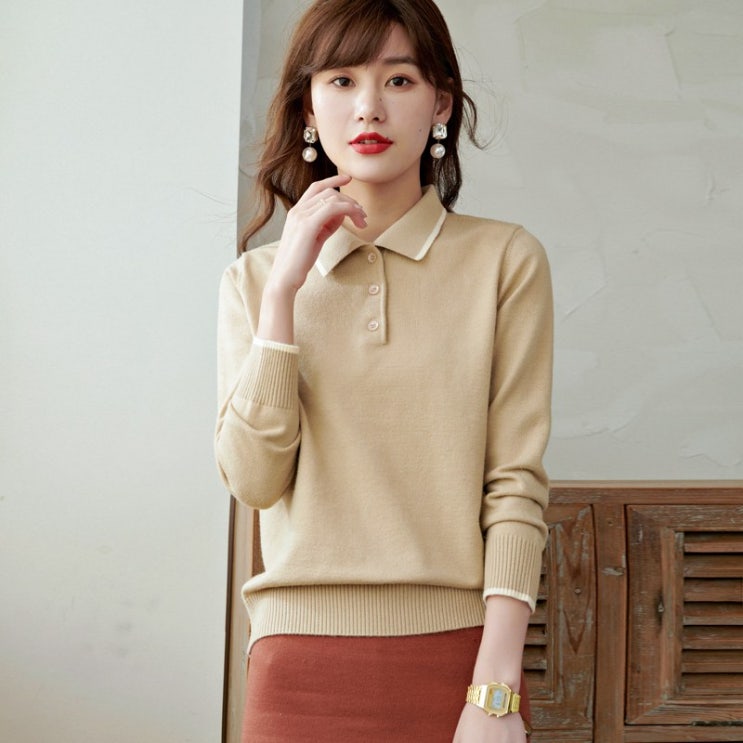 많이 팔린 POLO 넥 스웨터 여성 와이드 루즈핏 아우터 이끌다 이너티셔츠 카라넥 니트 톱 초 가을 겨울 이너셔츠 좋아요 많이 팔린 POLO 넥 스웨터 여성 와이드 루즈핏 아우터 이끌다 이너티셔츠 카라넥 니트 톱 초 가을 겨울 이너셔츠 좋아요