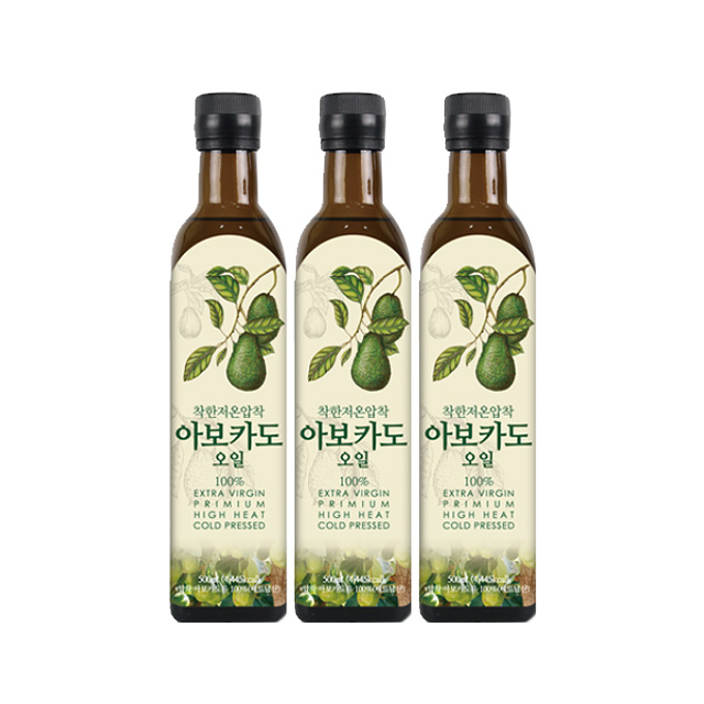 인기 많은 착한푸드 엑스트라버진 아보카도오일, 500ml, 3개 ··· 인기 많은 착한푸드 엑스트라버진 아보카도오일, 500ml, 3개 ···