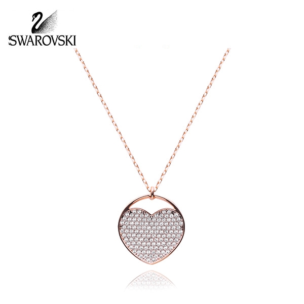 후기가 정말 좋은 명품 스와로브스키 SWAROVSKI 5479915 GINGER 하트 로즈골드 플래팅 목걸이. 좋아요