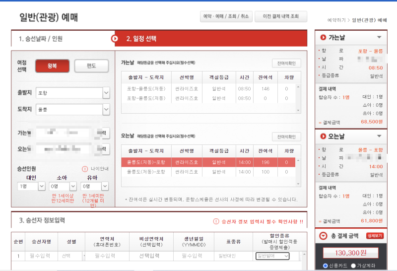 울릉도 자전거 선적