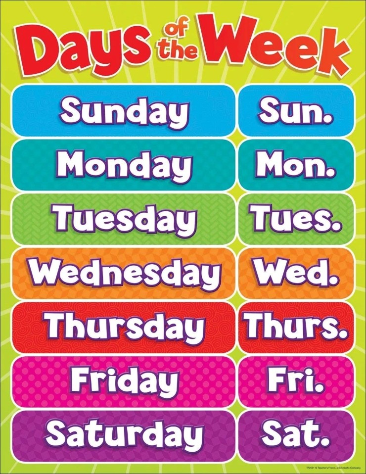 7 Days of the Week 요일 영어표현 