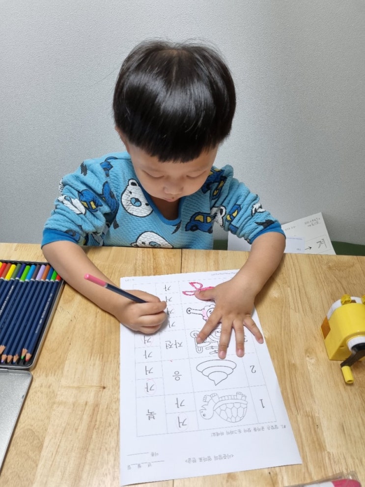  엄마표 한글교재로 하루 5분 아이와 함께 신나게 한글공부한 후기!