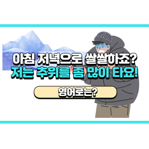 '제가 추위를 좀 많이 타요' 영어로는? 'I can't stand the cold.'