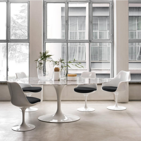 인기 많은 CHINA 북유럽 타원형 사리넨 튤립 테이블 knoll oval 크놀 다이닝 포세린 대리석 식탁, 지름 110x높이 75 추천해요