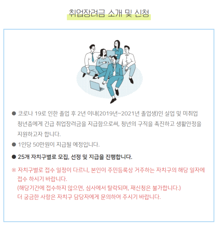 서울 취준생분들 해당되는지 꼭 확인해보세요, 긴급 취업장려금(4월 중순부터 신청)