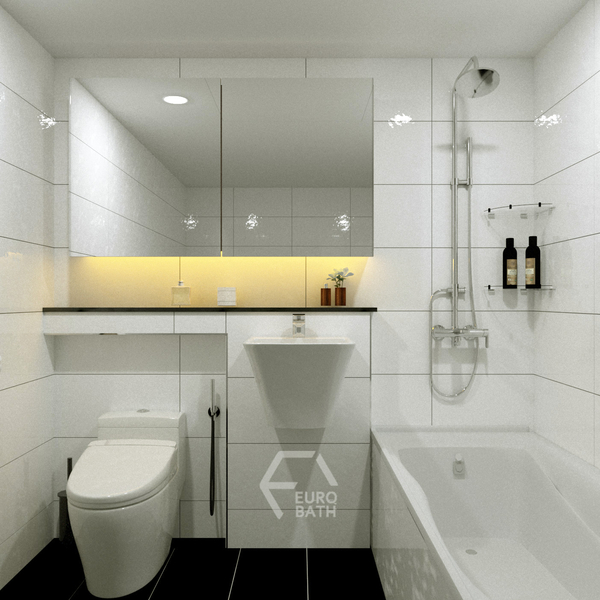 화이트 욕실 리모델링을 위한 예쁜 3D 디자인과 욕실 풍수지리