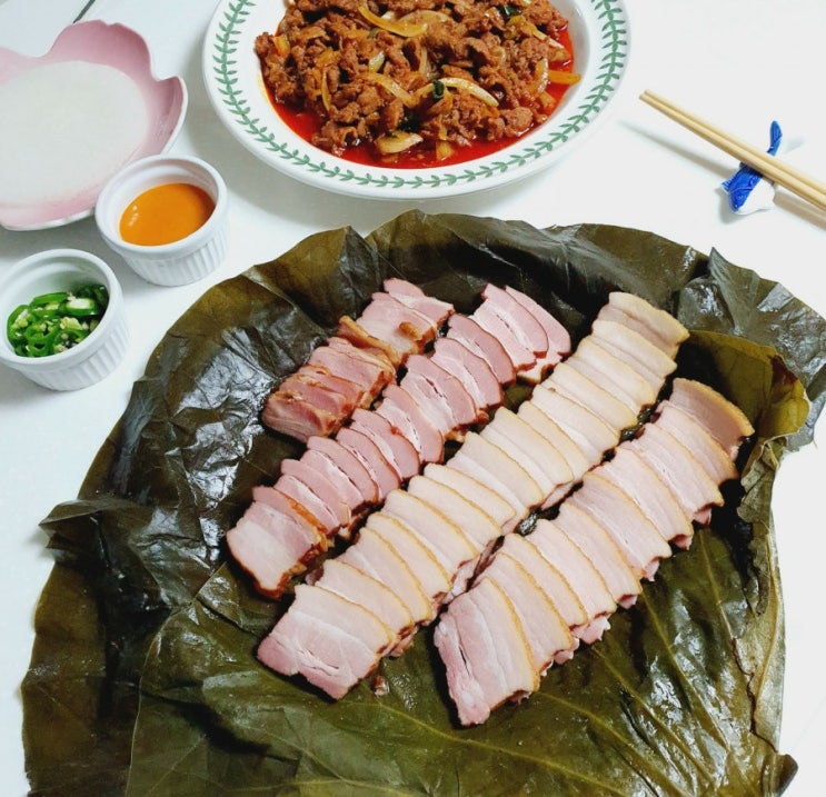  배나무골 연잎 오리셋트 훈제오리주물럭 푸짐해서 선물용으로 딱이에요
