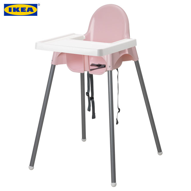 인지도 있는 이케아 아기 식탁의자 ANTILOP 식당 하이체어, 03.핑크의자+화이트트레이 ···