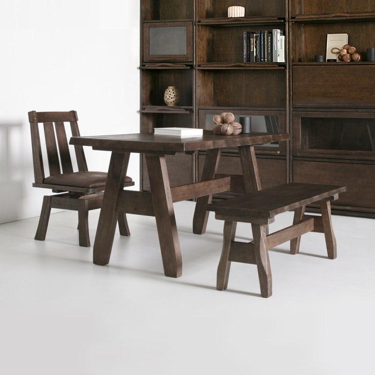 갓성비 좋은 양성국갤러리 마사야 원목 4인 식탁세트 1200 테이블 벤치 의자, 테이블1200+벤치1000+회전의자2ea 추천합니다