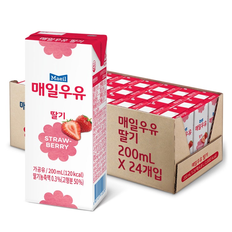 많이 팔린 매일유업 멸균우유 딸기, 200ml, 24개 추천해요