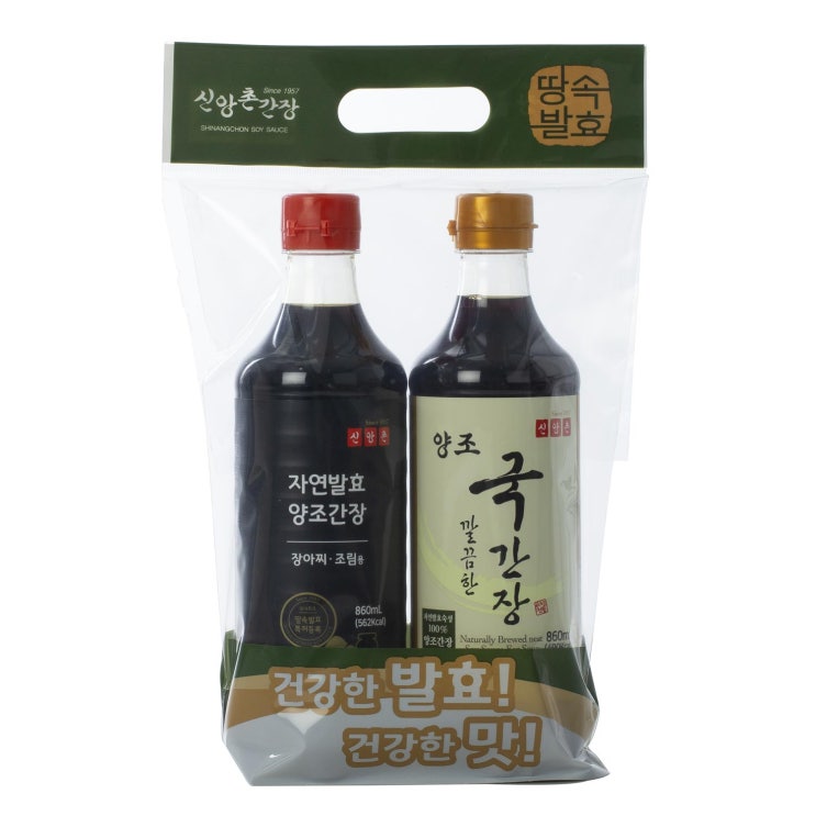 후기가 정말 좋은 신앙촌 자연발효 양조간장 860ml + 깔끔한 양조 국간장 860ml 세트 3호, 1세트 ···