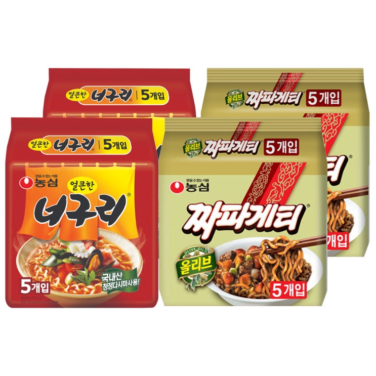 핵가성비 좋은 농심 짜파게티 10p + 얼큰한 너구리 10p, 20개 추천해요 핵가성비 좋은 농심 짜파게티 10p + 얼큰한 너구리 10p, 20개 추천해요