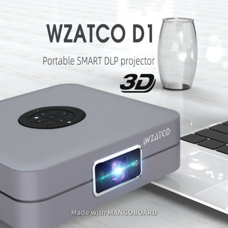 많이 찾는 WZATCO D1 미니 캠핑용 휴대편리 넷플릭스 DLP 3D wifi 안드로이드 탑재 빔 프로젝터, 블랙 추천해요 많이 찾는 WZATCO D1 미니 캠핑용 휴대편리 넷플릭스 DLP 3D wifi 안드로이드 탑재 빔 프로젝터, 블랙 추천해요